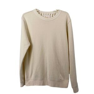 Cream Crewneck Sweatshirt Mens Size Medium Minimalist Basic D&F Ricky Singh Top